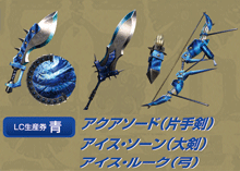 Monster Hunter Blue Weapons Thumb