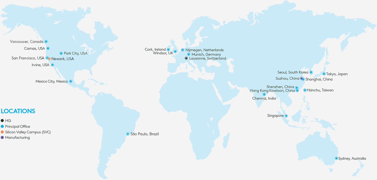 Logitech company location map