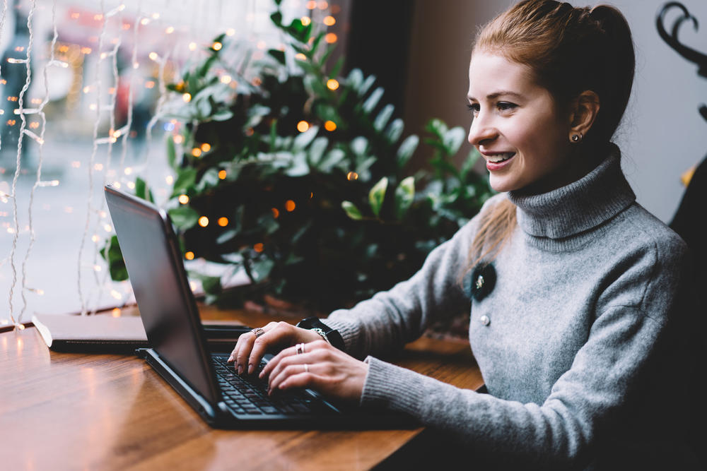 Woman working on the computer