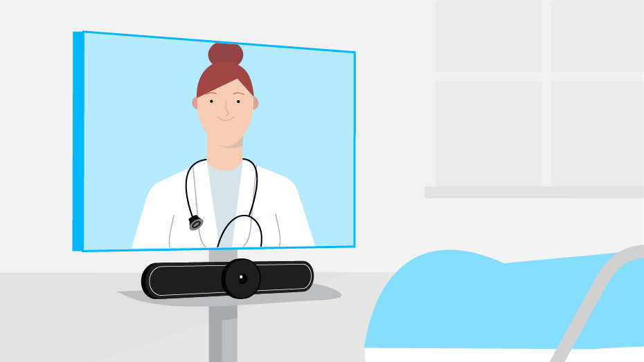 Graphical representation of Logitech products in telehealth improvement